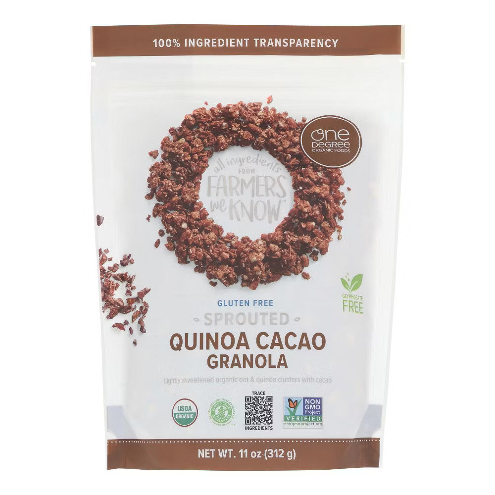 One Degree Organic Foods Sprouted Quinoa Cacao Granola, 11 Oz