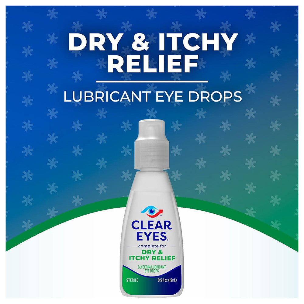Clear Eyes Dry and Itchy Eye Relief Eye Drops, 0.5 Oz