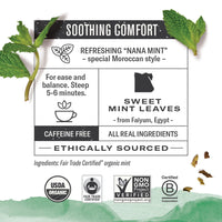 Numi Organic Herbal Tea, Moroccan Mint - 18 Tea Bags
