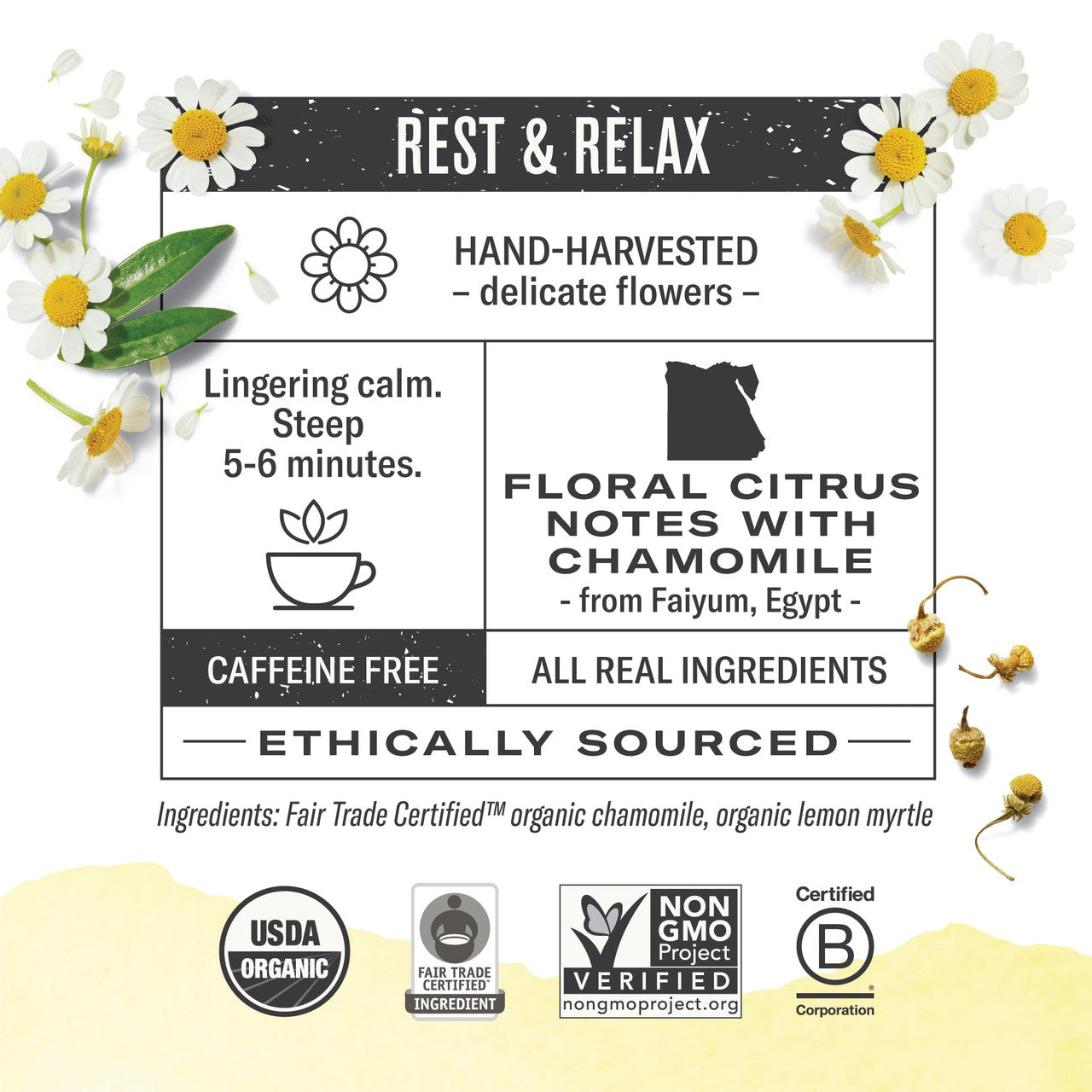 Numi Organic Herbal Tea, Chamomile Lemon - 18 Tea Bags