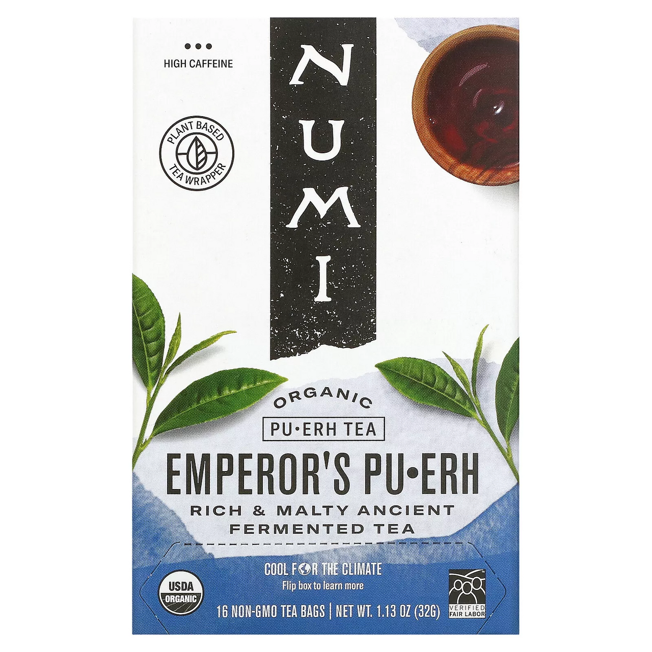 Numi Organic Pu-Erh Tea Emperors, With Anti Oxidants - 16 Tea Bags
