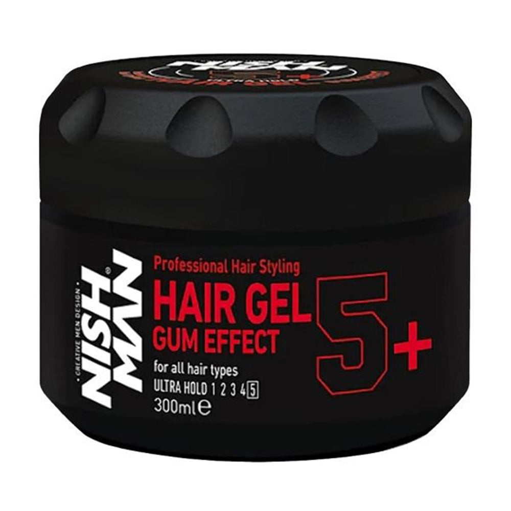 Nishman Ultra Hold Hair Styling Gel Gum Effect 5 Plus 10.14Oz (300ml)