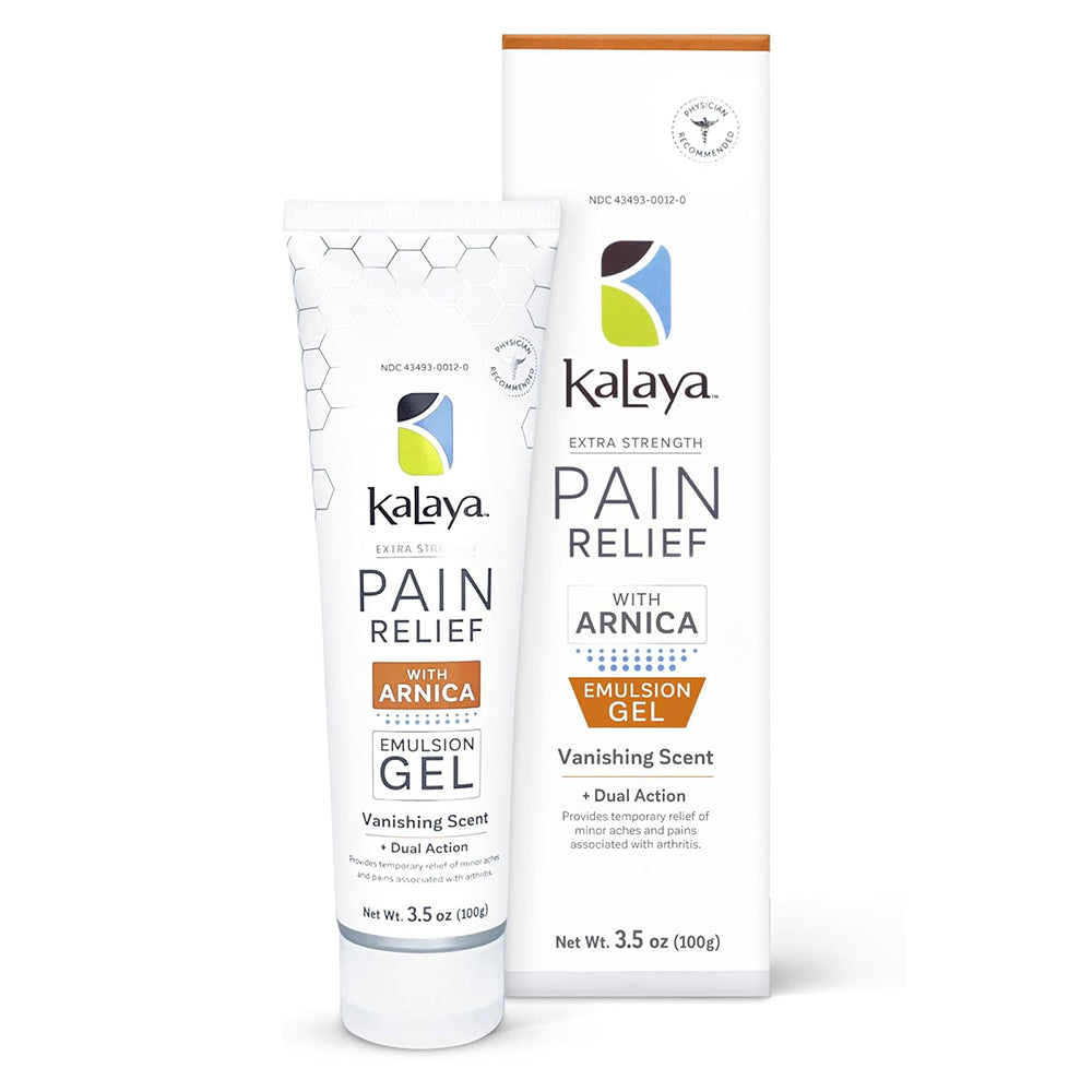 Kalaya Extra Strength Pain Relief Gel with Arnica Emulsion Gel Vanishing Scent 3.5Oz (100g)