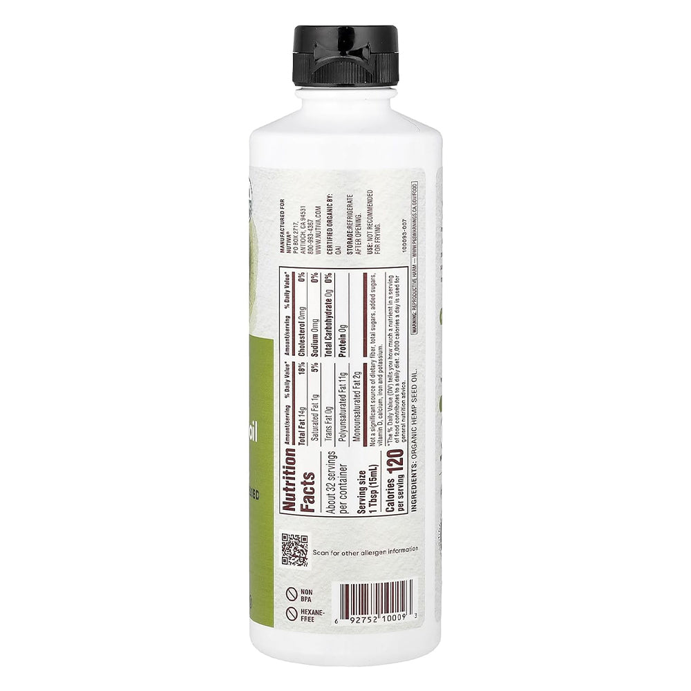 Nutiva Organic Superfood Cold Pressed Hemp Oil, 16 Oz