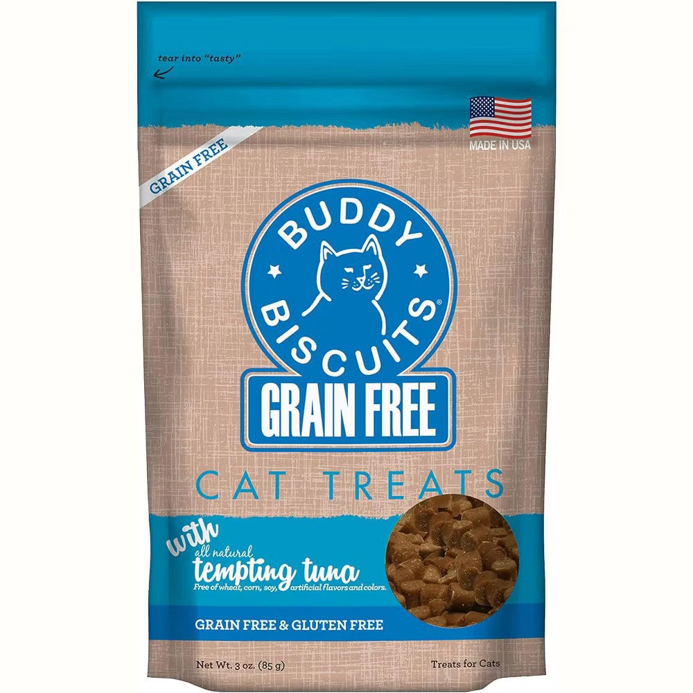 Buddy Biscuits Grain Free, Tempting Tuna Cat Treats, 3 Oz