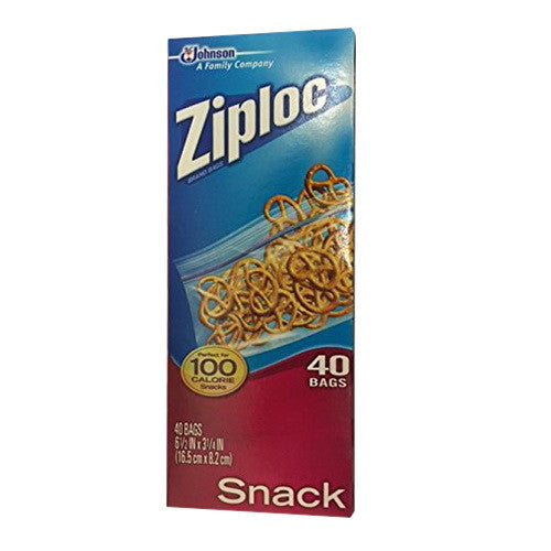 Ziploc Snack And Lunch Bags Perfect For 100 Calorie Snacks - 40 Ea ,12 Pack