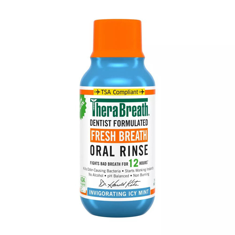 Therabreath Fresh Breath Mouthwash, Icy Mint, 3 Oz