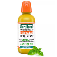 Therabreath Deep Clean Antiseptic Oral Rinse Mouthwash, Fresh Mint Flavor, 16 Oz