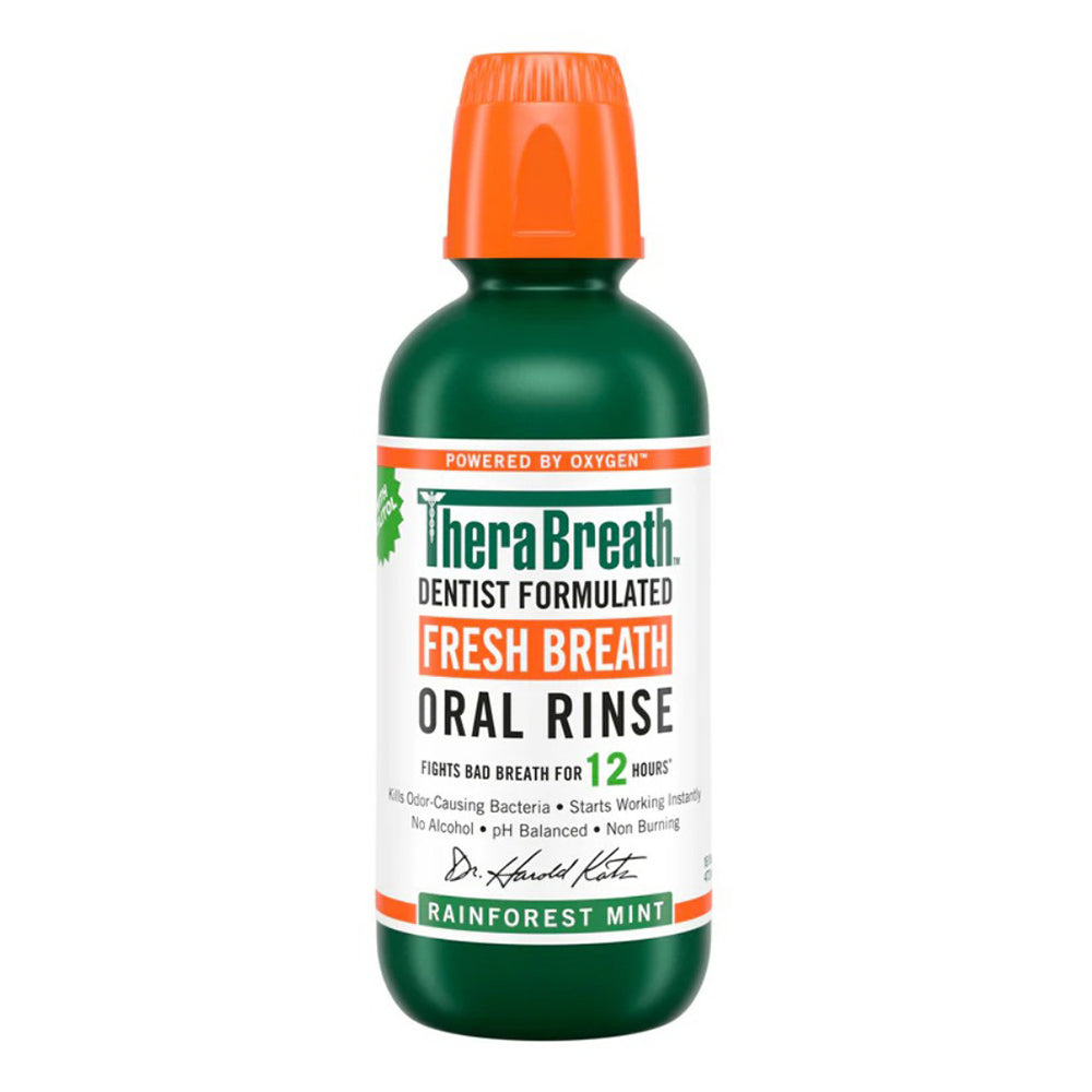 TheraBreath Oral Rinse Rainforest Mint for Freshening Breath 16Oz (473ml)