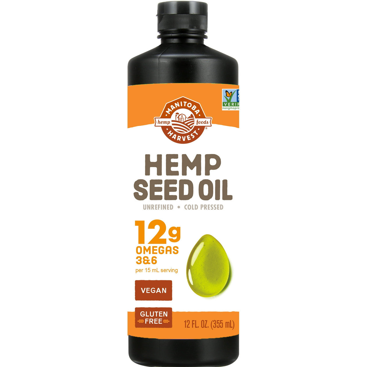 Manitoba Harvest Unrefined Cold Pressed Hemp Oil, 12 Oz