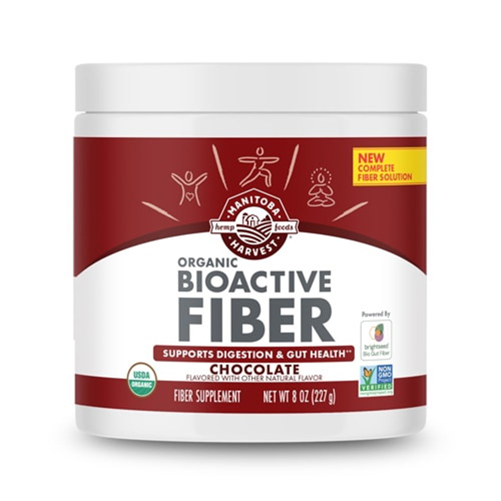 Manitoba Harvest Organic BioActive Fiber Supplement Chocolate Flavor for Gut Health and Digestion Support 8Oz (227g)