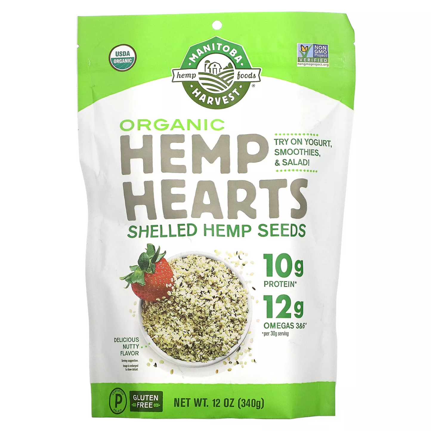 Manitoba Harvest Hemp Hearts Raw Shelled Hemp Seed, Certified Organic - 12 Oz
