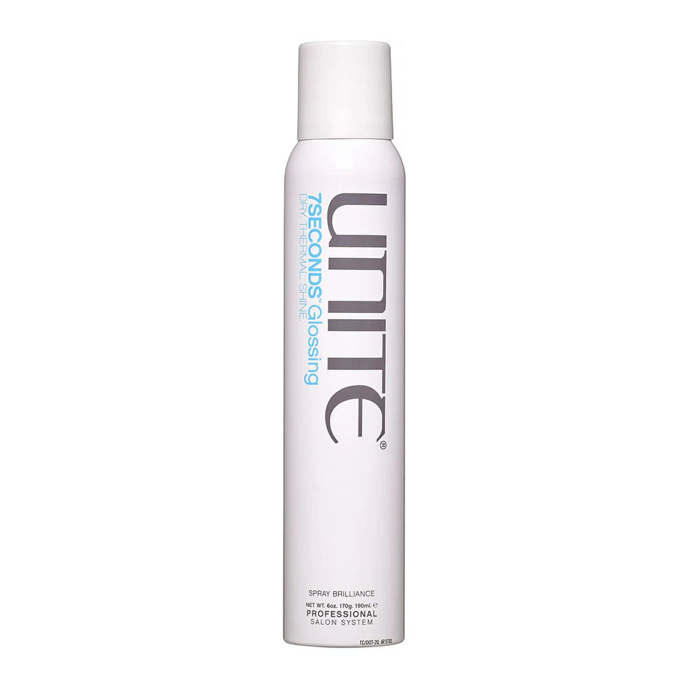 Unite Professional 7Seconds Glossing Hair Spray for Dry, Thermal and Shine, 6 Oz