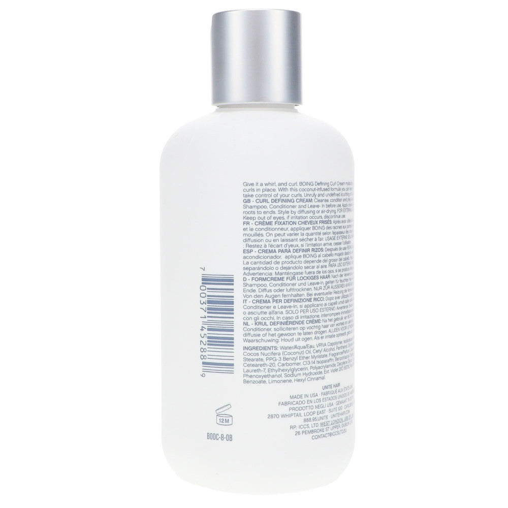 Unite Hair Boing Defining Curl Cream, 8 Oz