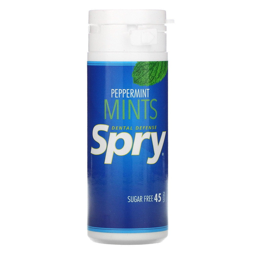 Spry Xylitol Peppermint Mints Sugar Free, 45 Ea