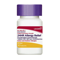 Leader 24Hour Allergy Relief Tablets 180mg, 30 Ea