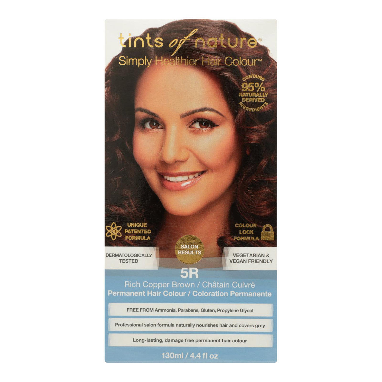 Tints of Nature 5R Rich Copper Brown Permanent Hair Colour, 4.4 Oz