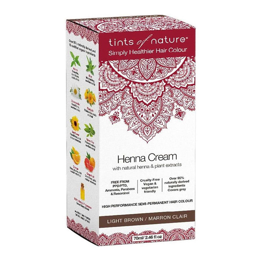 Tints of Nature Light Brown Semi Permanent Henna Cream Hair Colour, 2.46 Oz