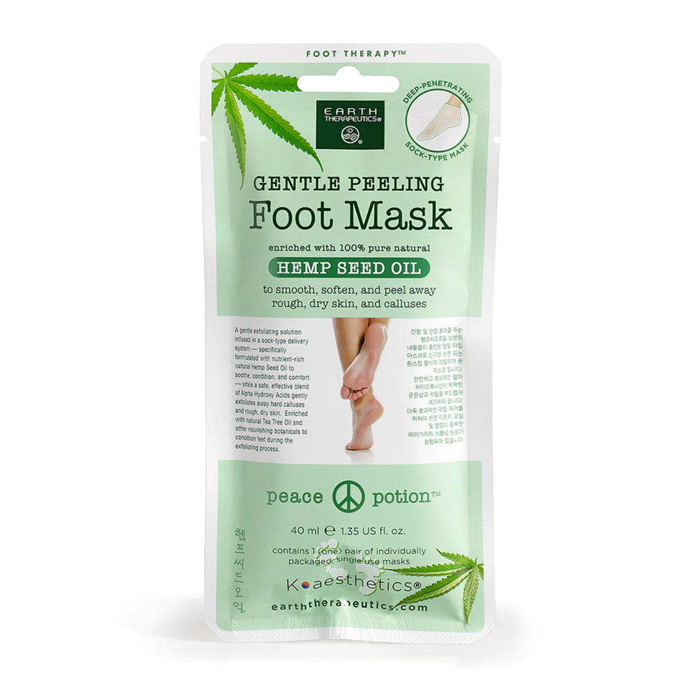 Earth Therapeutics Gentle Peeling Foot Mask with Hemp Seed Oil, 1 Ea