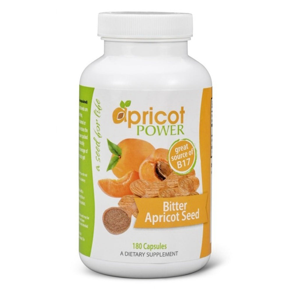 Apricot Power B17 Bitter Apricot Seed Dietary Supplement Capsules 180Ea