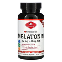 Olympian Labs Melatonin Time Release 10 mg Sleep Aid Vegan Tablets, 60 ea