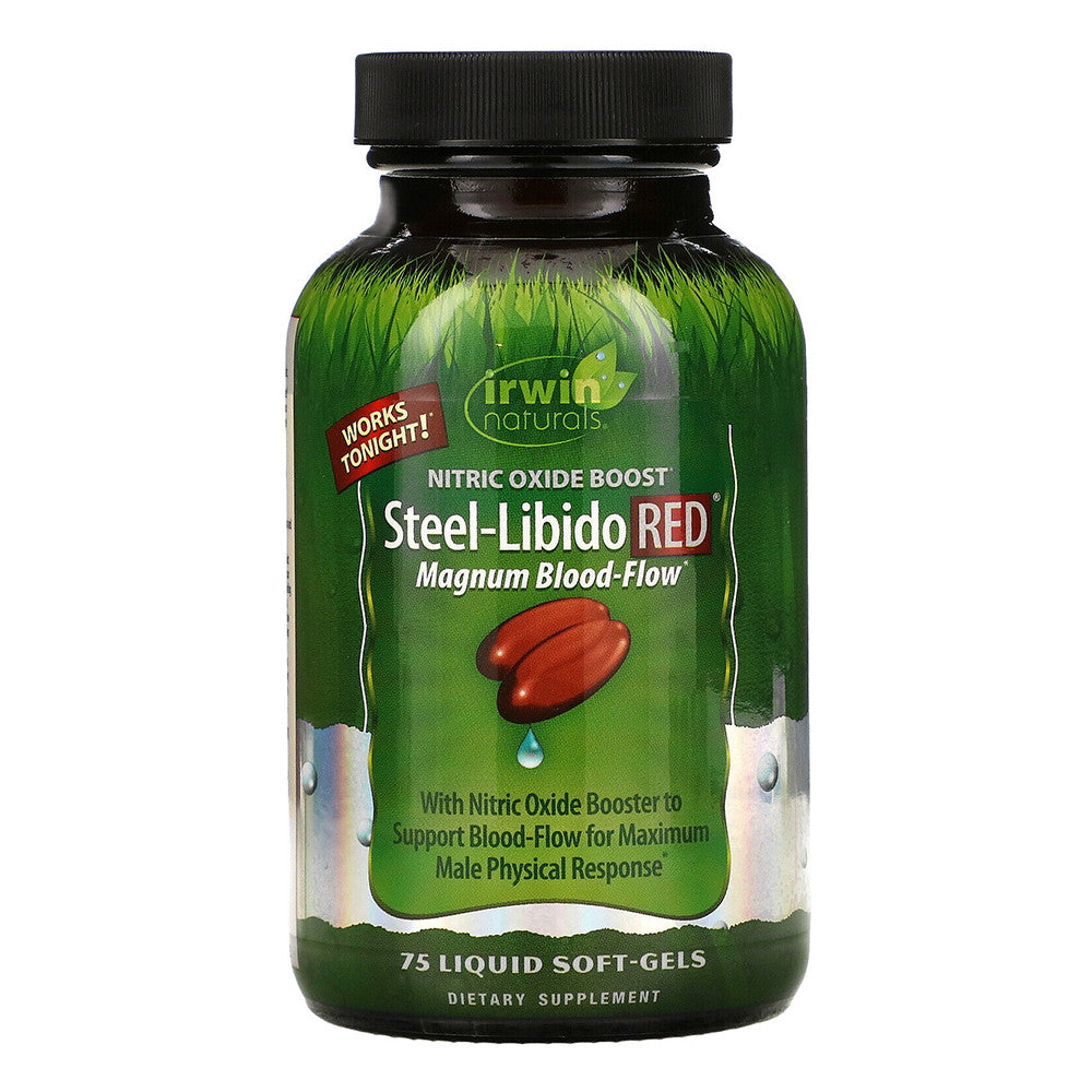 Irwin Naturals Steel Libido Red Magnum Blood Flow Liquid Soft Gels, 75 Ea