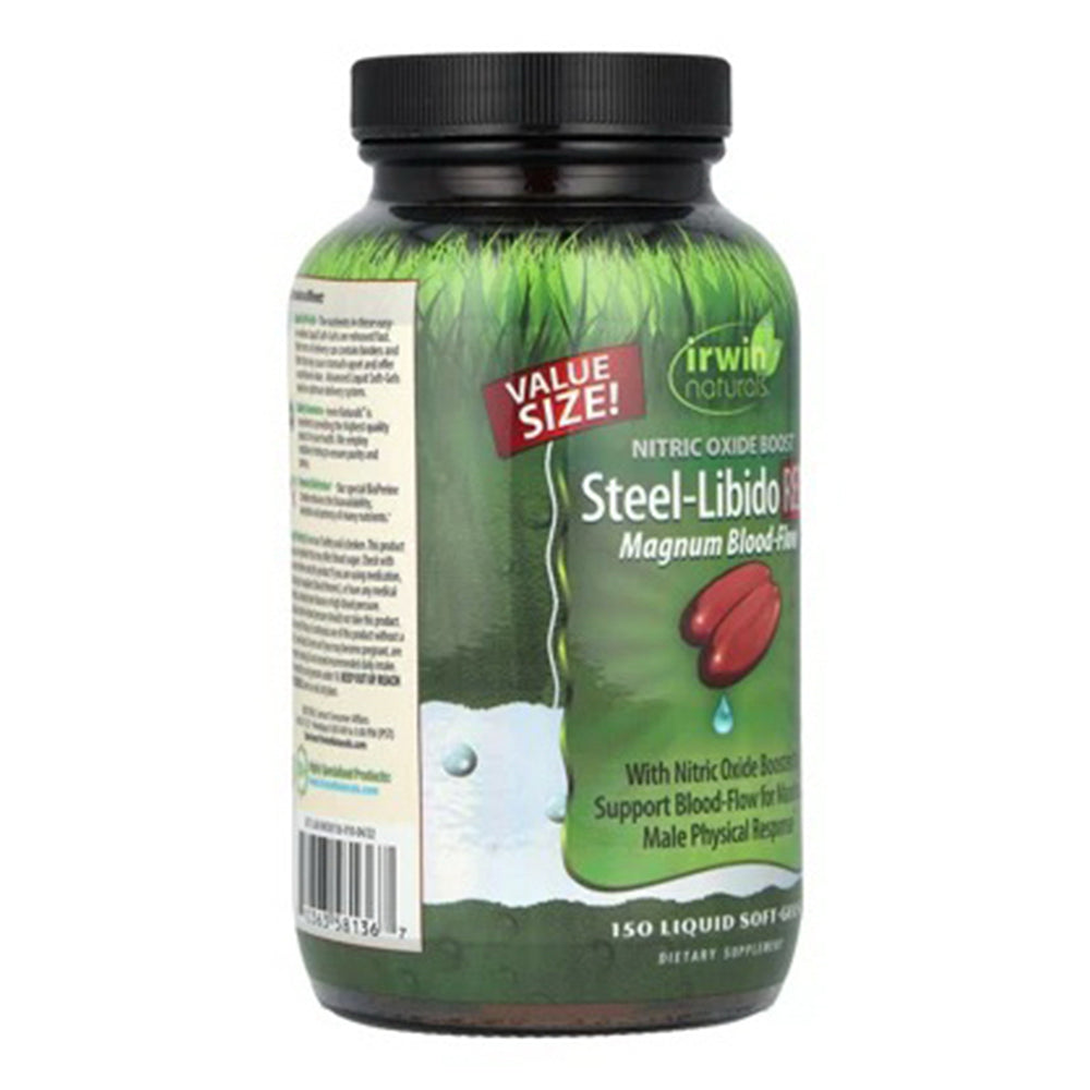 Irwin Naturals Steel Libido RED Liquid Softgels Supports Blood Circulation 150Ea