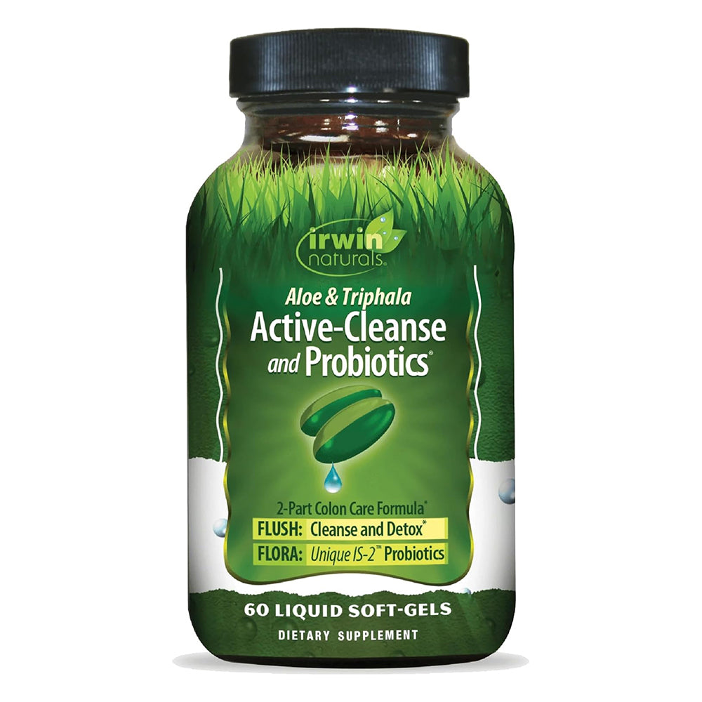 Irwin Naturals Aloe and Triphala Active Cleanse and Detox Probiotics Liquid Softgels 60Ea