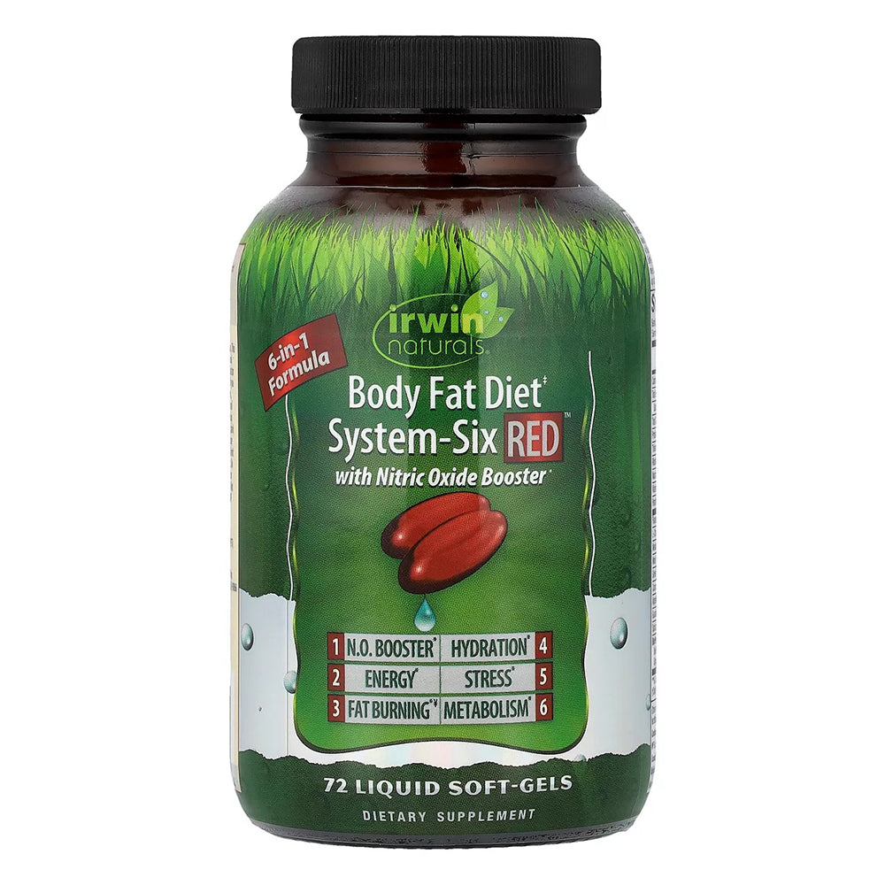 Irwin Naturals BodyFat Diet System Six Red Softgels for Metabolism and Weight Support 72Ea