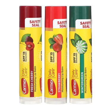 Carmex Daily Care Moisturizing Lip Balm Stick, 0.15 Oz/3 Ea