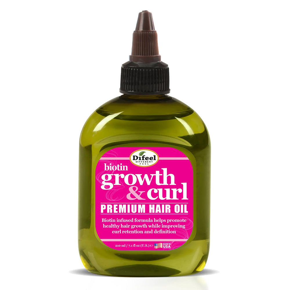 Difeel Growth and Curl Biotin Infused Premium Hair Oil 7.1Oz (210ml)