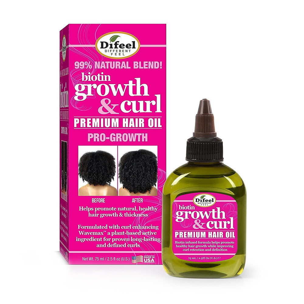 Difeel Biotin Growth And Curl Premium Hair Oil, 2.5 Oz