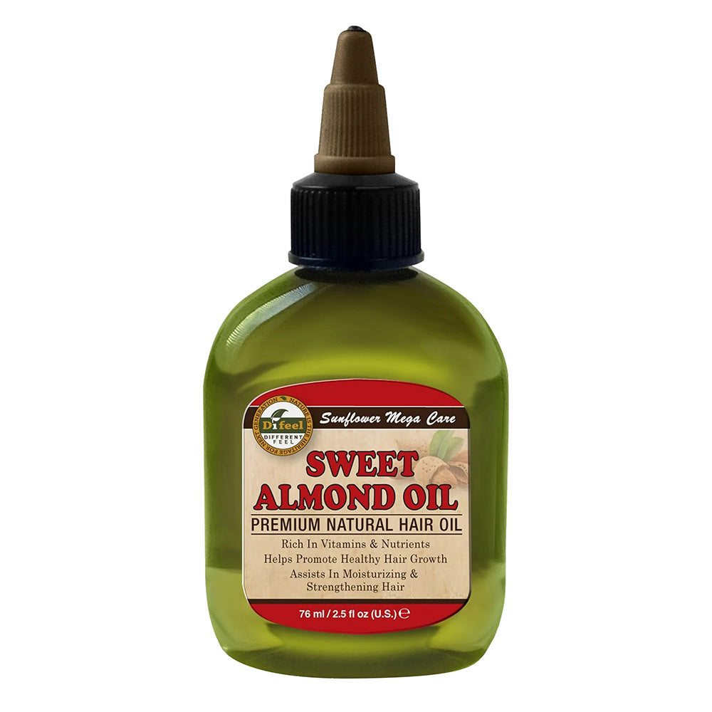 Difeel Sunflower Premium Mega Sweet Almond Natural Hair Oil 2.5Oz (76ml)