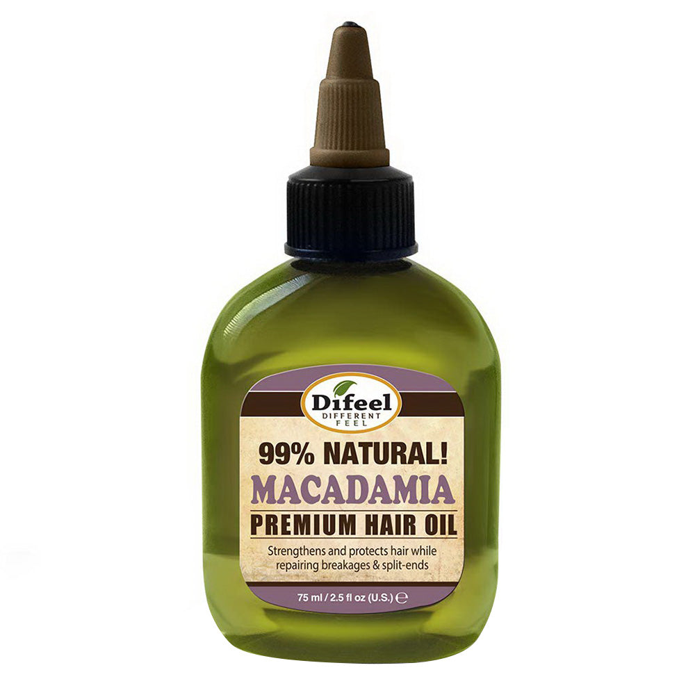 Difeel 99% Natural Macadamia Premium Hair Oil 2.5Oz (75ml)