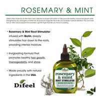 Difeel Rosemary and Mint Root Stimulator Hair Oil with Biotin, 2.5 Oz