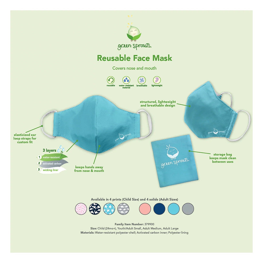 Green Sprouts Kid Reusable Face Mask, Star Fish, 1 Ea