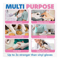 Caremates Latex Exam Gloves Powder Free Non-Sterile, Medium Gloves, 50 Ea