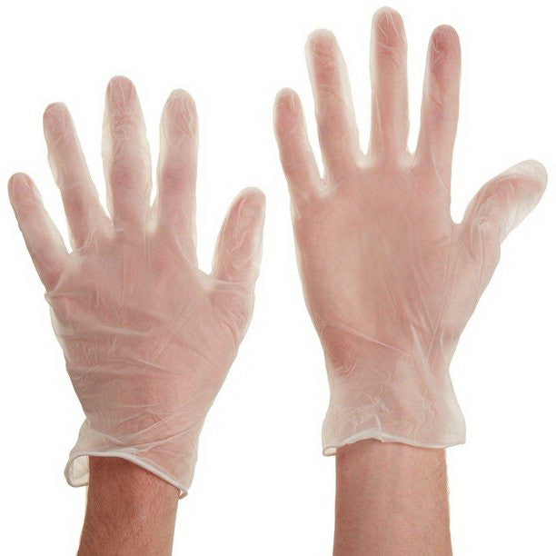 CareMates Vinyl-PF Examination Gloves, Medium, 100 Ea
