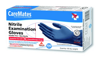 Caremates Nitrile Examination Gloves, Medium, 100 Count