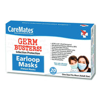 CareMates Ear-Loop Patient Masks, One Size Fits All, 20 Ea