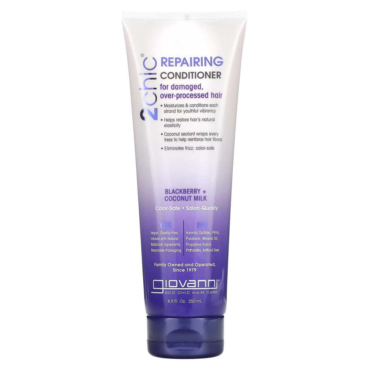 Giovanni 2Chic Ultra Repair Conditioner Blackberry and Coconut Milk, 8.5 Oz