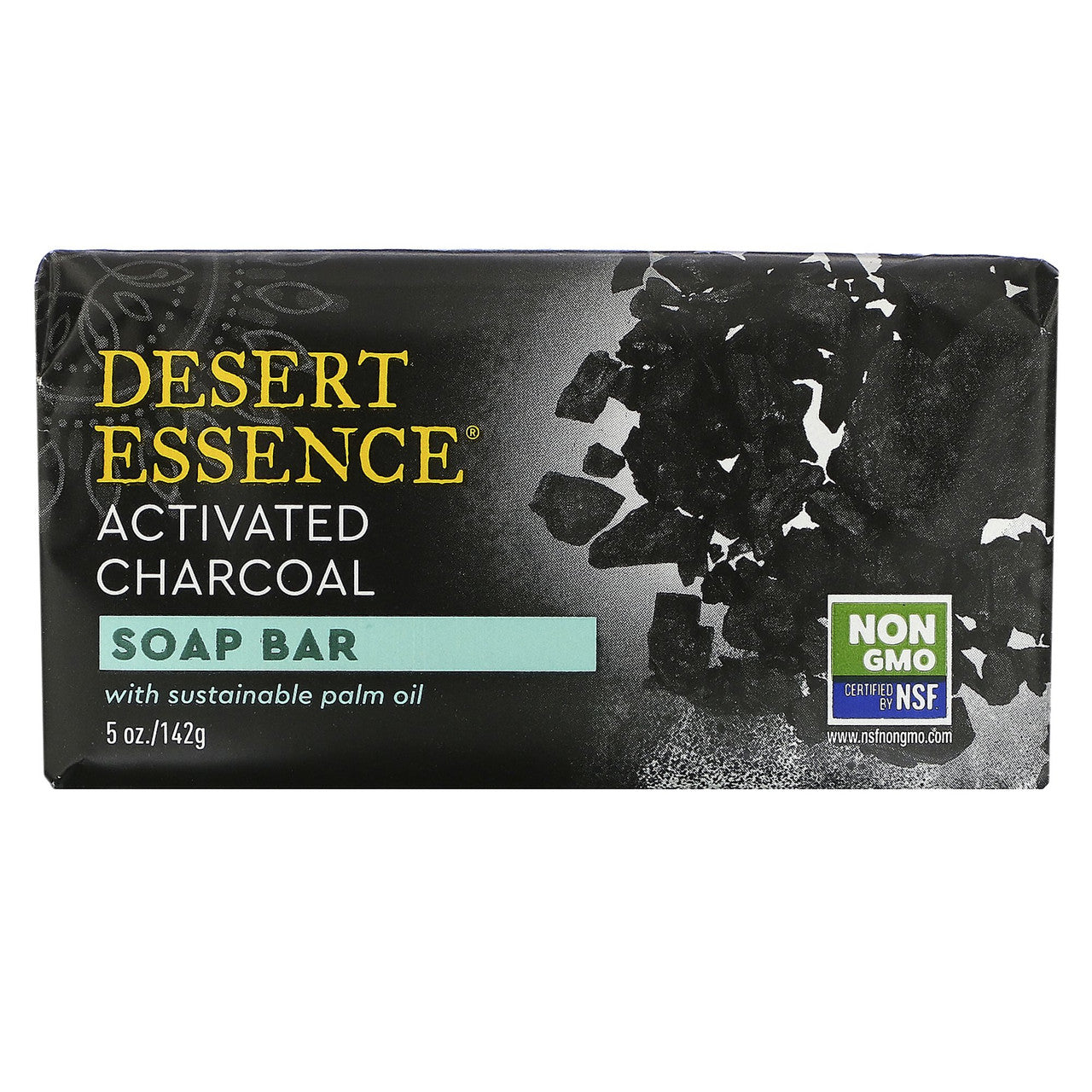 Desert Essence Tea Tree Charcoal Soap Bar, 5 Oz