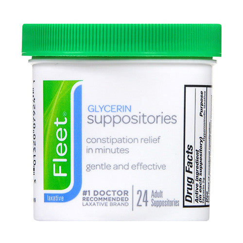 Fleet Glycerin Laxative Adult Suppositories Jar - 24 Ea