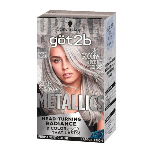 Metallics Permanent Hair Color by Schwarzkopf Got 2B , Metallic Silver, 1 Ea