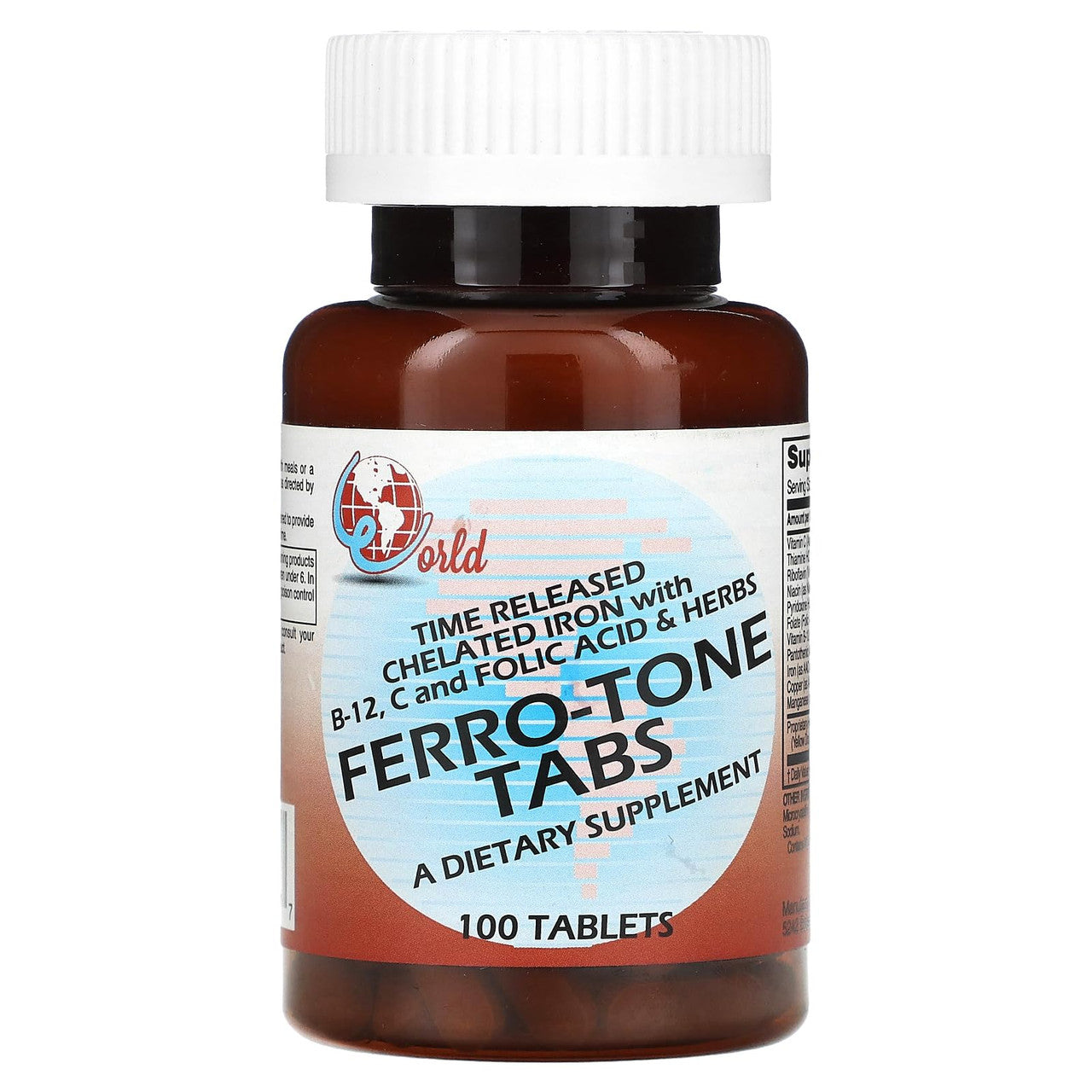 World Oraganic Ferro Tone, 100 Ea