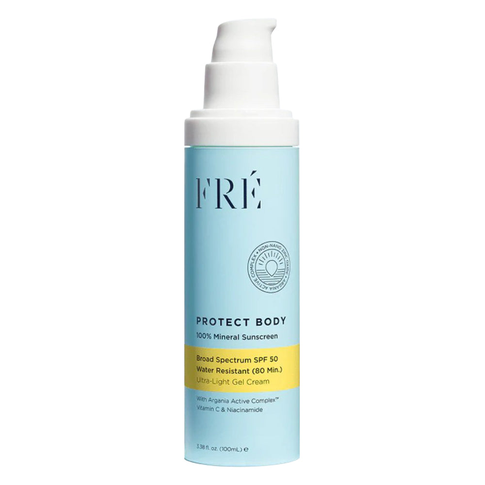 Fre SkinCare Protect Body Mineral Sunscreen SPF 50 for Broad Spectrum UV Protection 3.38Oz (100ml)