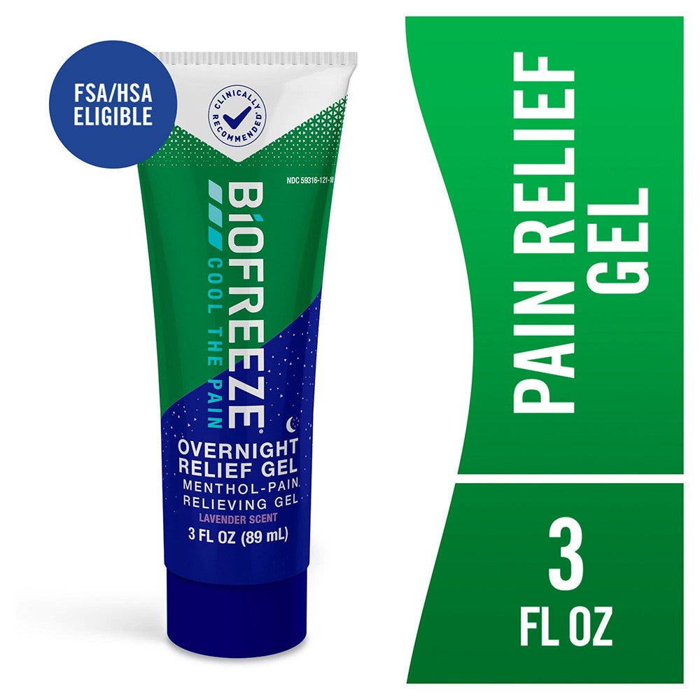 Biofreeze Menthol Muscle Overnight Pain Relieving Gel, 3 Oz