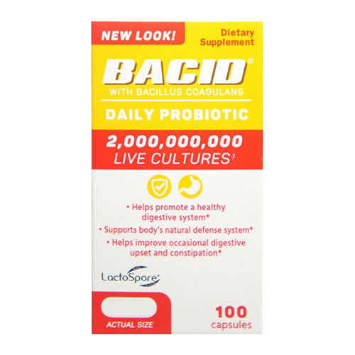 Bacid Bacid Daily Probiotic for Digestive Health Capsules, 100 Ea ...