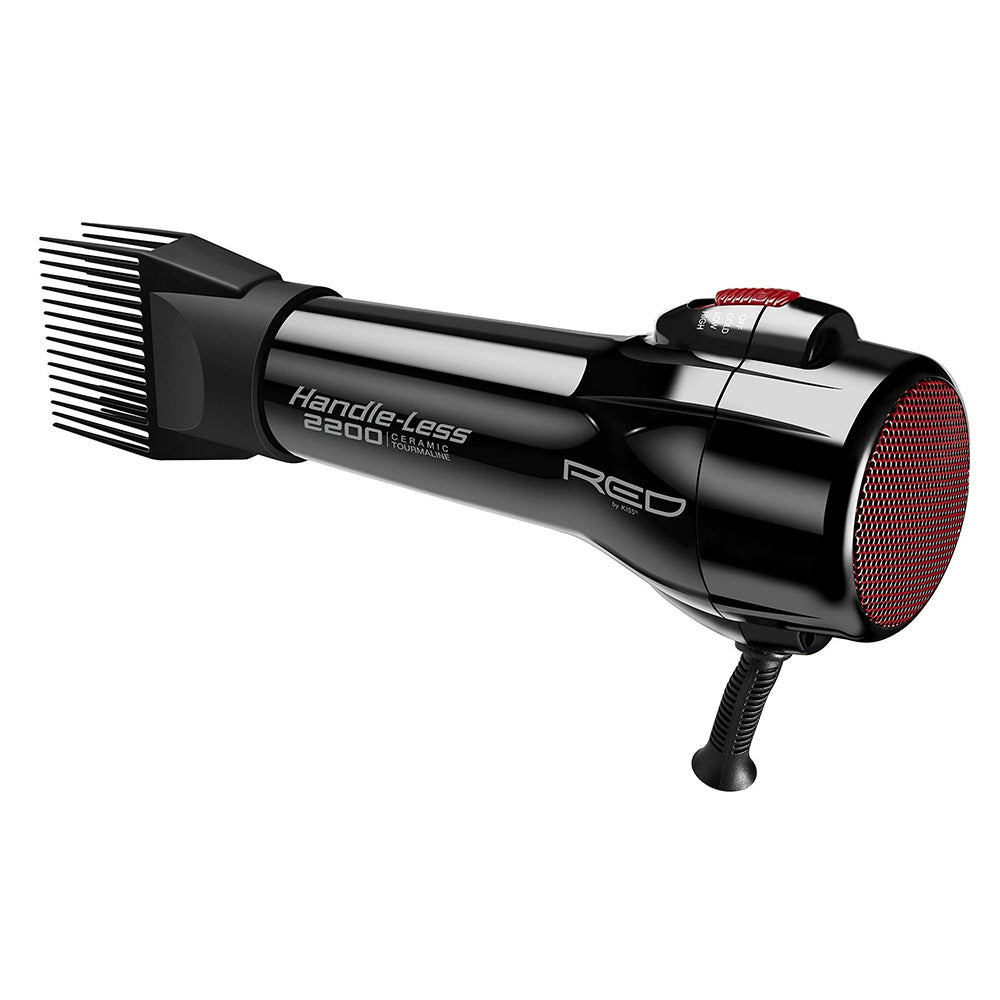 Kiss Red 2200W Handle Less Hair Dryer Ceramic with 3 Attachments Fast Drying and Styling 1Ea