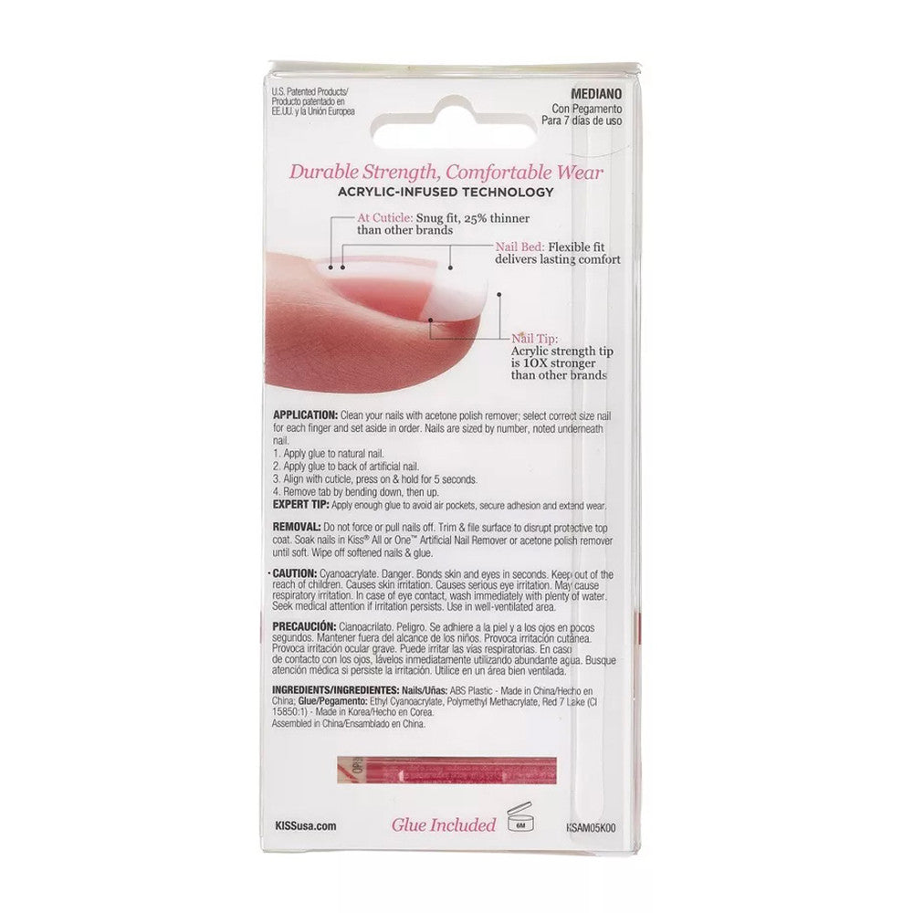 Kiss Salon Acrylic French Kit, Medium Length, 28 Ea